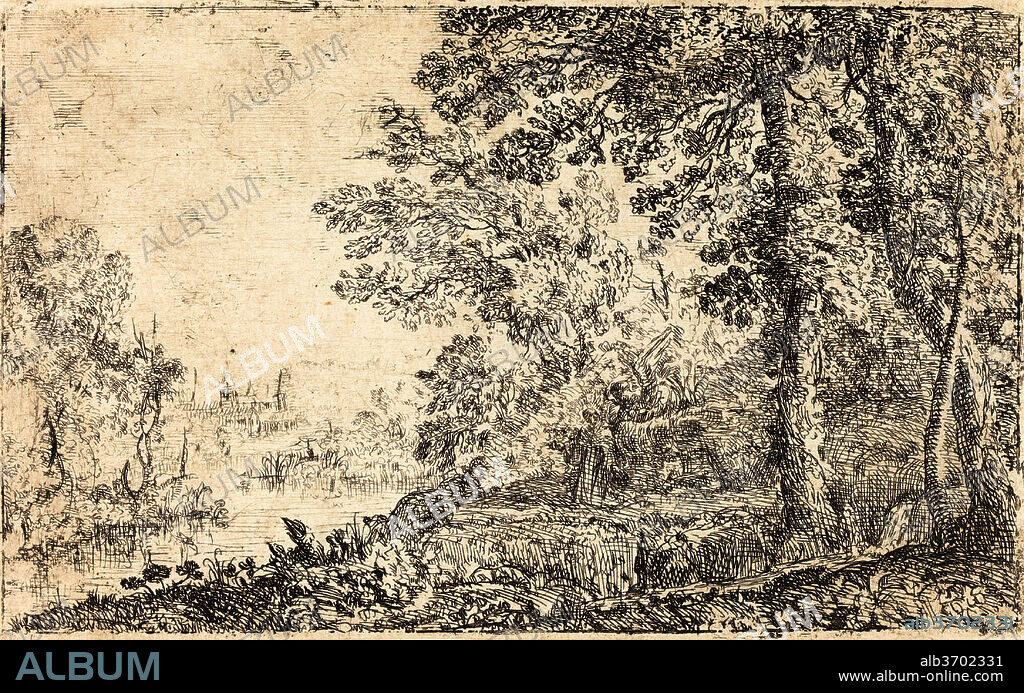 CLAUDE LORRAIN. The Vision (L'apparition). Dated: c. 1630. Medium: etching with drypoint.