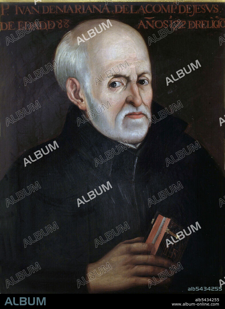 MARIANA , PADRE JUAN DE. HISTORIADOR Y JESUITA ESPAÑOL.. TALAVERA DE LA REINA 1536 - 1624. OLEO DE MATIAS MORENO. INSTITUTO DE ESPAÑA . MADRID.