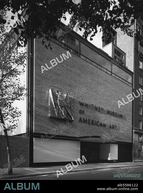 New York (USA), Whitney Museum of American Art, 22 West 54th Street (eröffnet 1966; Arch.: Marcel Breuer). Außenansicht. Foto.