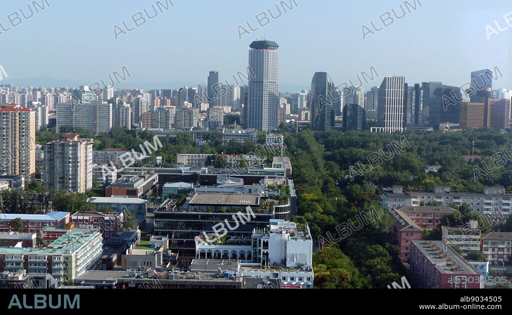 Modern skyline of Beijing, china. 2019. Beijing is the capital of the People's Republic of China, the world's third most populous city proper, and most populous capital city.