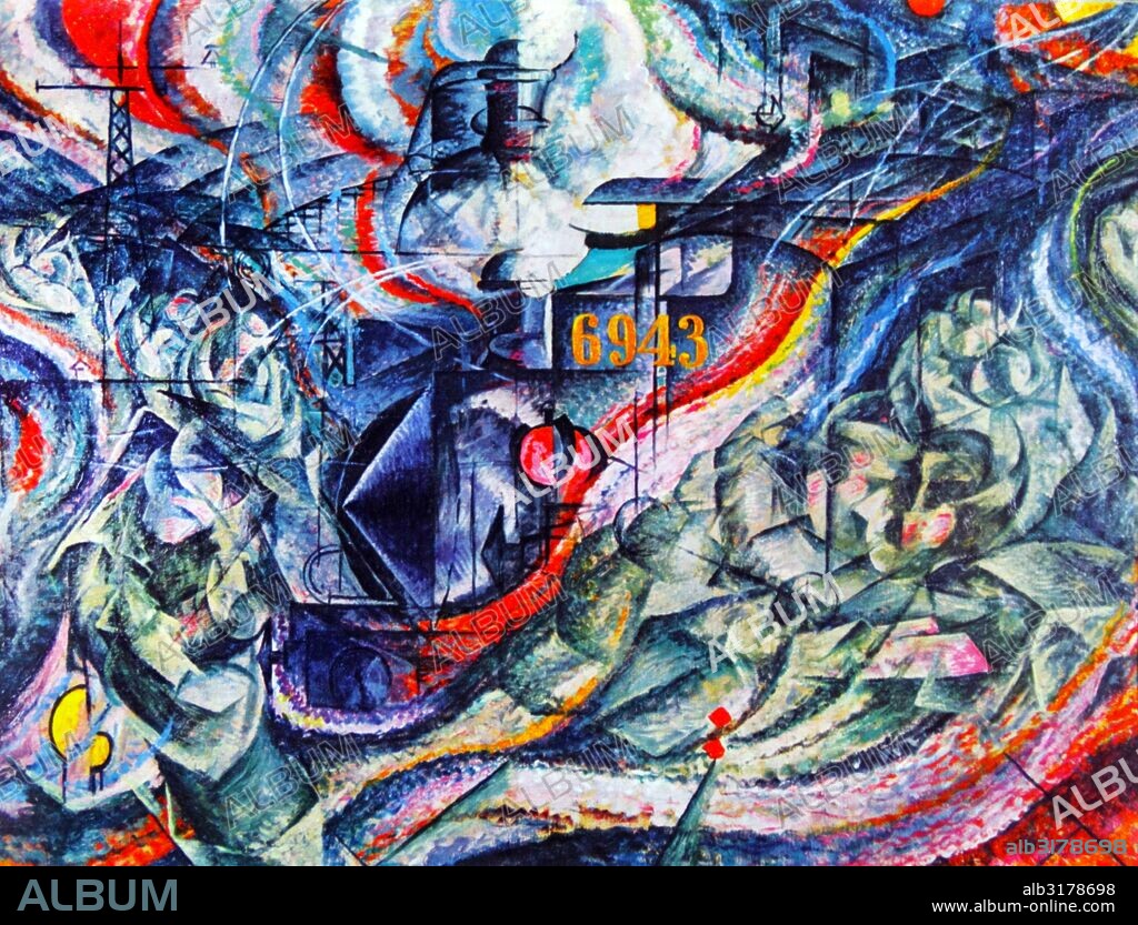States of Mind I: The Farewells' by Umberto Boccioni. 1911.  Farewells was the first of Boccioni's three-part series, States of Mind. Umberto Boccioni 1882 - 1916, was an Italian painter and sculptor. He helped shape the Futurist movement .