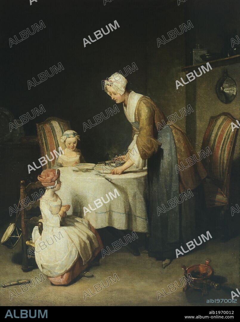 Prayer before the meal (The Benedicite), 1744, by Jean Baptiste Simeon Chardin (1699-1779).