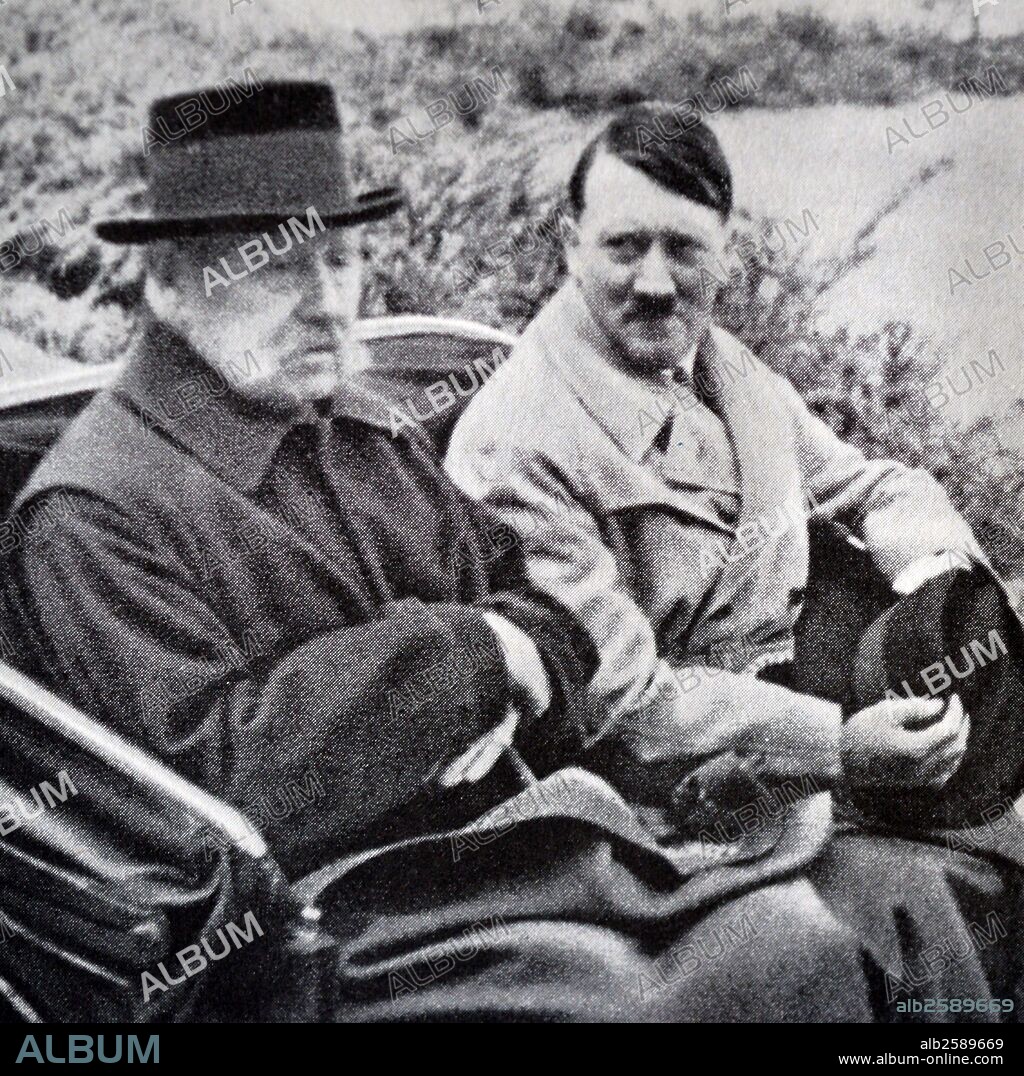 President Paul Von Hindenburg with Adolf Hitler after his appointment as german Chancellor. .