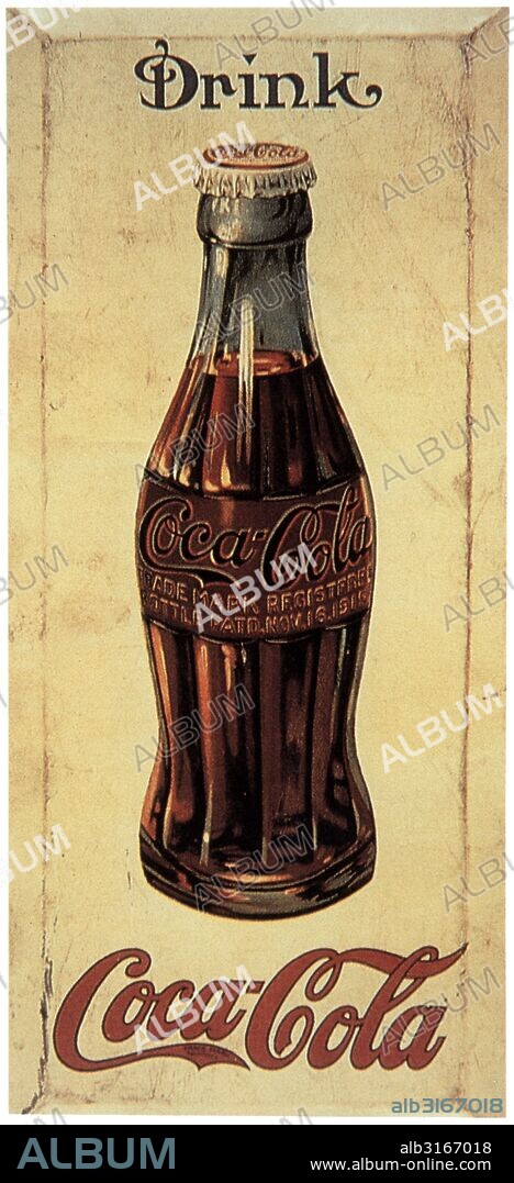 Publicidad. Bebida refrescante Coca-Cola. Cartel de 1919. Facsímil de 1960.