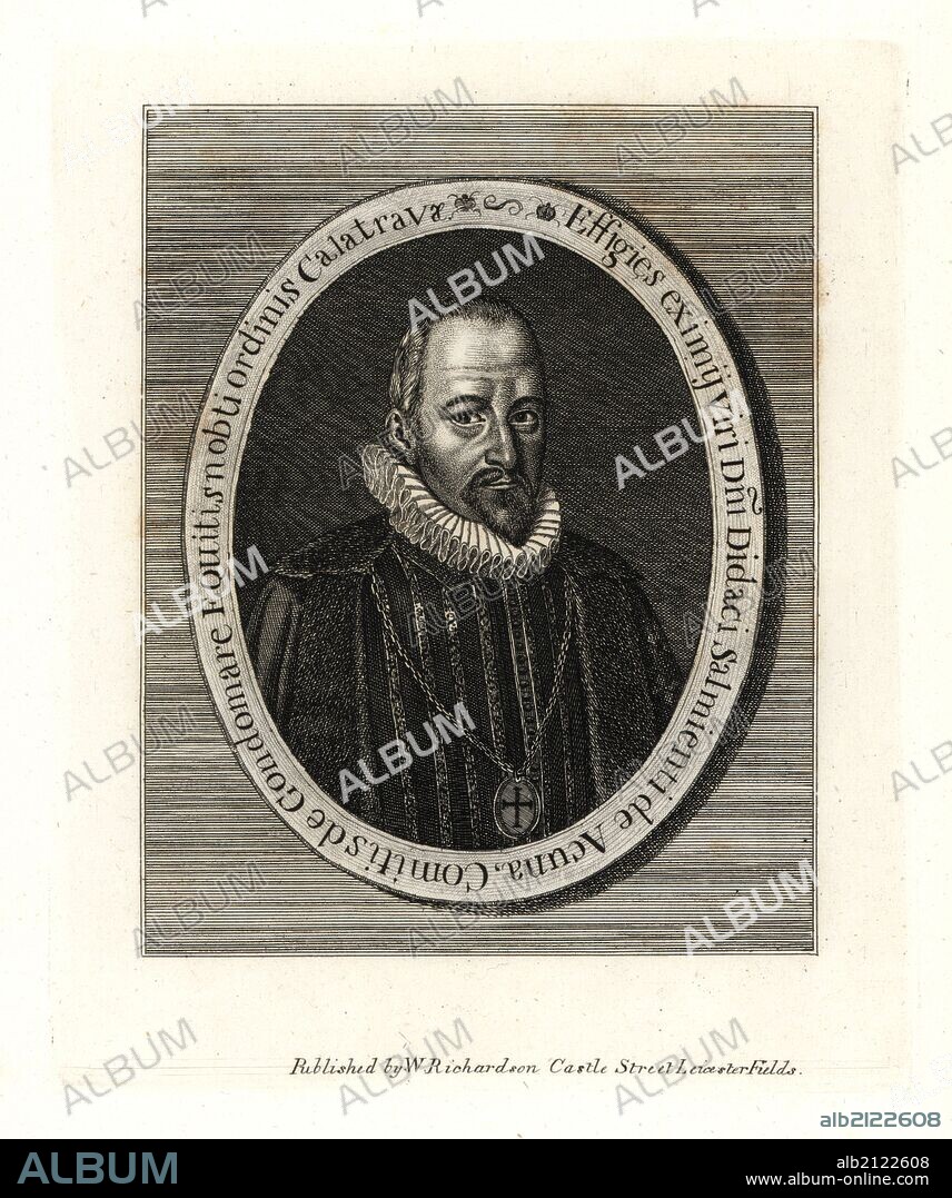 Count Gondamar, Spanish Ambassador in England, 1622. Engraved from a scarce print by Passe. Copperplate engraving from Richardson's "Portraits illustrating Granger's Biographical History of England," London, 1792–1812. Published by William Richardson, printseller, London. James Granger (1723–1776) was an English clergyman, biographer, and print collector.