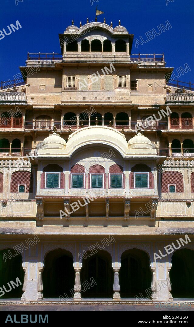 The City Palace was built between 1729 and 1732, initially by Maharaja Sawai Jai Singh II. He planned and built the outer walls, and later additions were made by successive rulers right up to the 20th century. Jaipur is the capital and largest city of the Indian state of Rajasthan. It was founded on 18 November 1727 by Maharaja Sawai Jai Singh II, the ruler of Amber, after whom the city was named. The city today has a population of 3.1 million. Jaipur is known as the Pink City of India. The city is remarkable among pre-modern Indian cities for the width and regularity of its streets which are laid out into six sectors separated by broad streets 34 m (111 ft) wide. The urban quarters are further divided by networks of gridded streets. Five quarters wrap around the east, south, and west sides of a central palace quarter, with a sixth quarter immediately to the east. The Palace quarter encloses the sprawling Hawa Mahal palace complex, formal gardens, and a small lake. Nahargarh Fort, which was the residence of the King Sawai Jai Singh II, crowns the hill in the northwest corner of the old city. The observatory, Jantar Mantar, is a World Heritage Site.