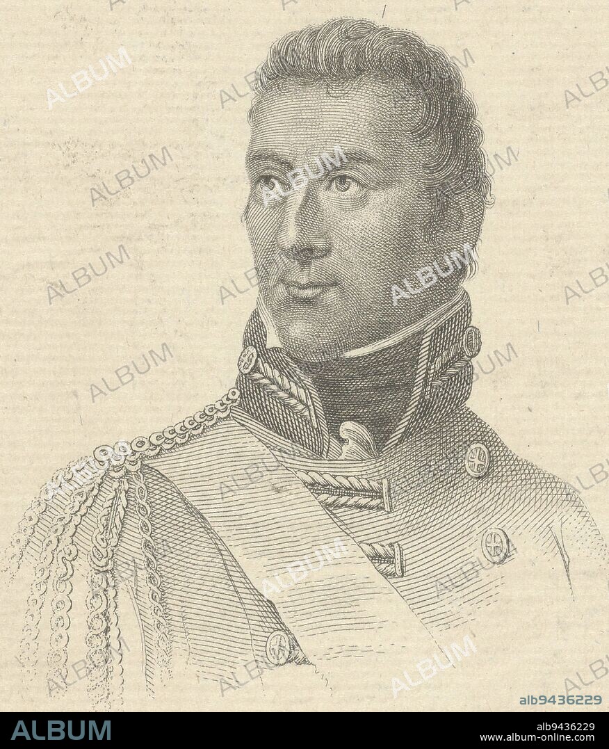 Portrait of Arthur Wellesley, Duke of Wellington, Jacob Ernst Marcus, 1814 - 1826, Bust of the field marshal of the English army, Arthur Wellesley Duke of Wellington. With this English army and the Prussian army, King William II won the Battle of Waterloo in 1815., print maker: Jacob Ernst Marcus, (mentioned on object), Amsterdam, 1814 - 1826, paper, etching, engraving, h 179 mm - w 119 mm.