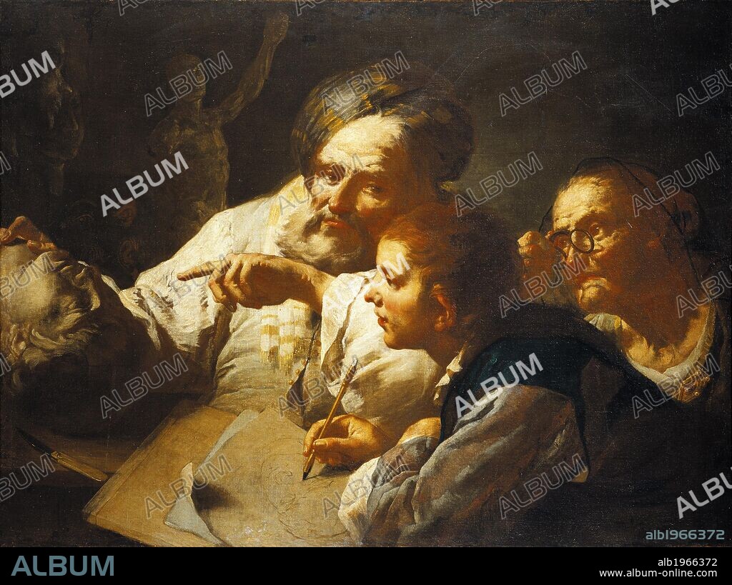 The drawing lesson, by Domenico Fedeli, known as Maggiotto (1713-1794).