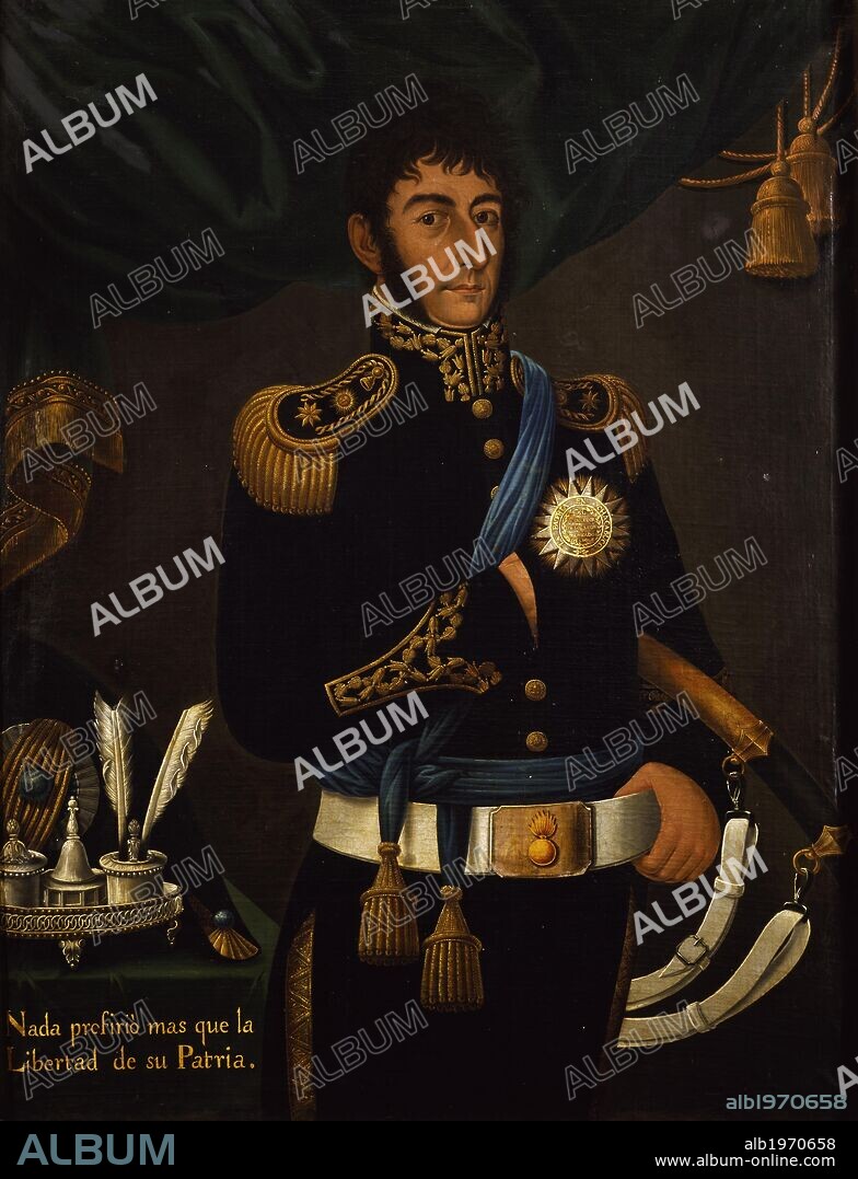Portrait of Argentine General Jose de San Martin (1778-1850) painting by Jose Gil de Castro. Argentina, 19th century.