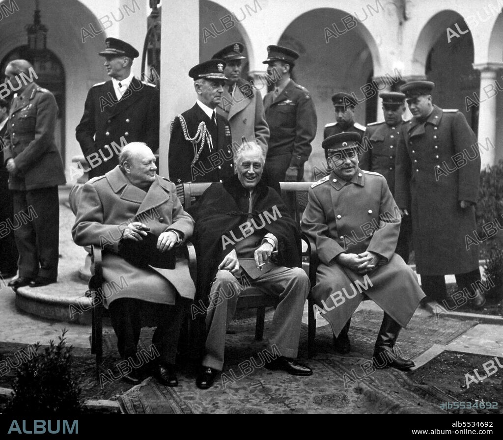 The Yalta Conference, sometimes called the Crimea Conference and codenamed the Argonaut Conference, held February 4–11, 1945, was the World War II meeting of the heads of government of the United States, the United Kingdom and the Soviet Union, represented by President Franklin D. Roosevelt, Prime Minister Winston Churchill and Premier Joseph Stalin, respectively, for the purpose of discussing Europe's post-war reorganization. The conference convened in the Livadia Palace near Yalta in Crimea. The meeting was intended mainly to discuss the re-establishment of the nations of war-torn Europe. Within a few years, with the Cold War dividing the continent, Yalta became a subject of intense controversy. To some extent, it has remained controversial. Also present are Soviet Foreign Minister Vyacheslav Molotov (far left); Field Marshal Sir Alan Brooke, Admiral of the Fleet Sir Andrew Cunningham, RN, Marshal of the RAF Sir Charles Portal, RAF, (standing behind Churchill); General George C. Marshall, Chief of Staff of the United States Army, and Fleet Admiral William D. Leahy, USN, (standing behind Roosevelt).