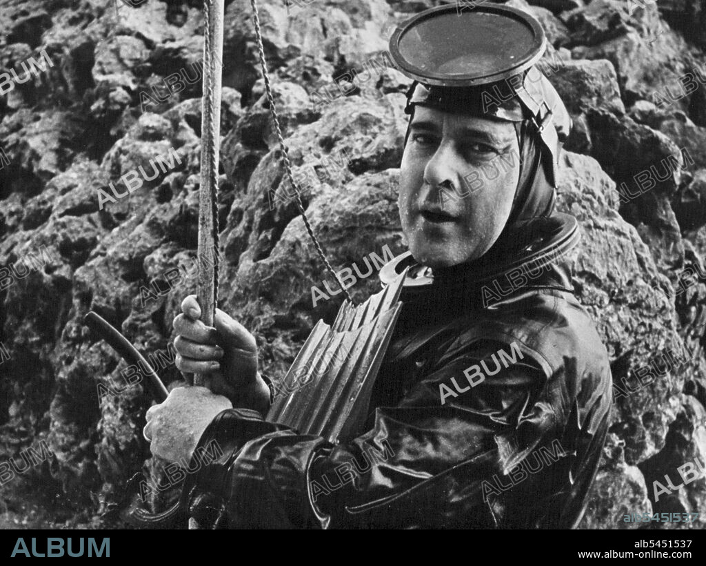 Roberto Rosselini, Deep Sea Diver - Rosselini (Ingrid Bergman's husband) in diver's outfit.The famous Italian film director's favourite hobbies are motor racing and deep sea diving. November 3, 1953. (Photo by Camera Press).