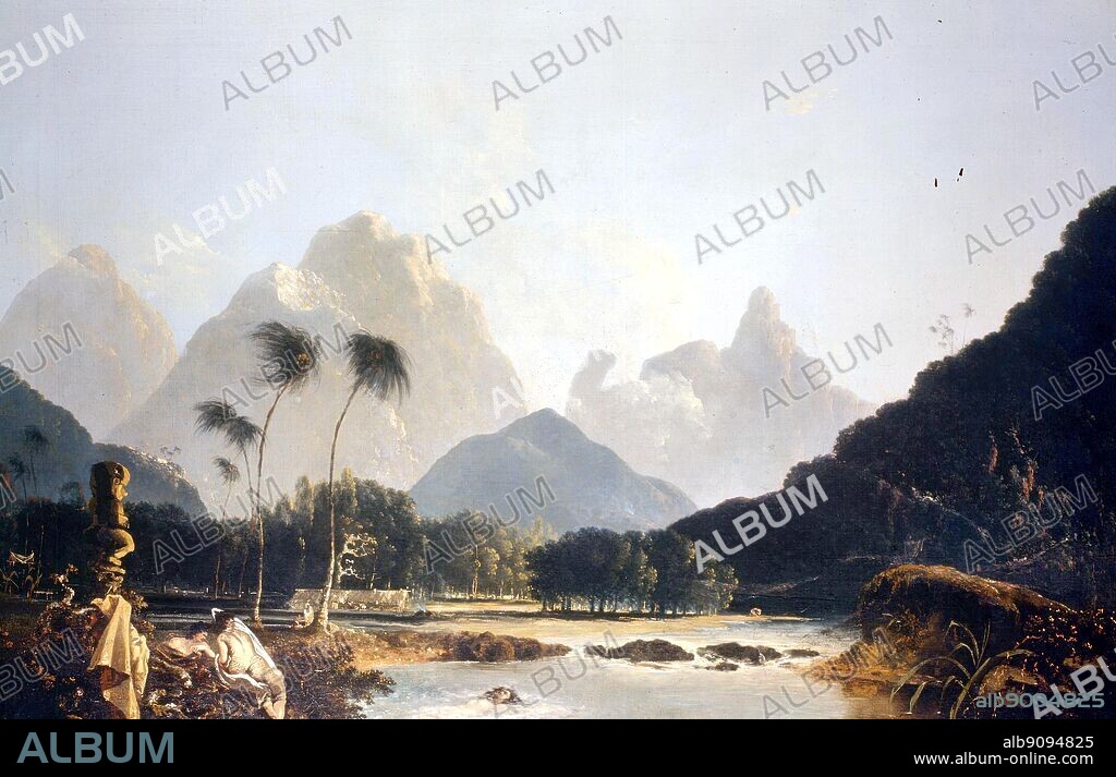Tahiti Revisited, by William Hodges (English Painter, 1744-1797). Hodges was a member of James Cook's second voyage to the Pacific Ocean, and is best known for the sketches and paintings of locations he visited on that voyage, including Table Bay, Tahiti, Easter Island, and the Antarctic. Hodges accompanied Cook to the Pacific as the expedition's artist in 1772-1775. From Darwin and the Beagle by Alan Moorhead pages 220-221.