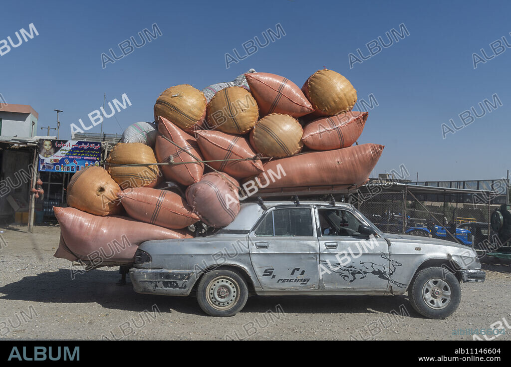 Loaded Russian car, Mazar-E-Sharif, Afghanistan, Asia.