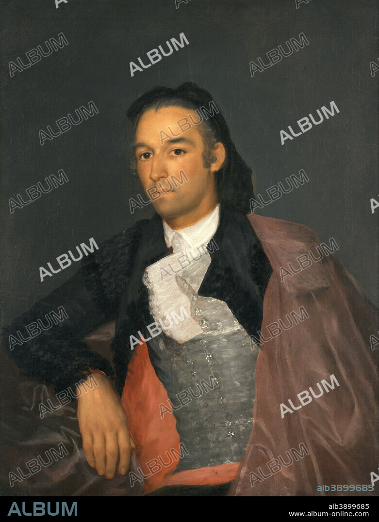 FRANCISCO DE GOYA. Portrait of the Matador Pedro Romero. Date/Period: Between ca. 1795 and ca. 1798. Painting. Oil on canvas. Height: 84.10 mm (3.31 in); Width: 65 mm (2.55 in).