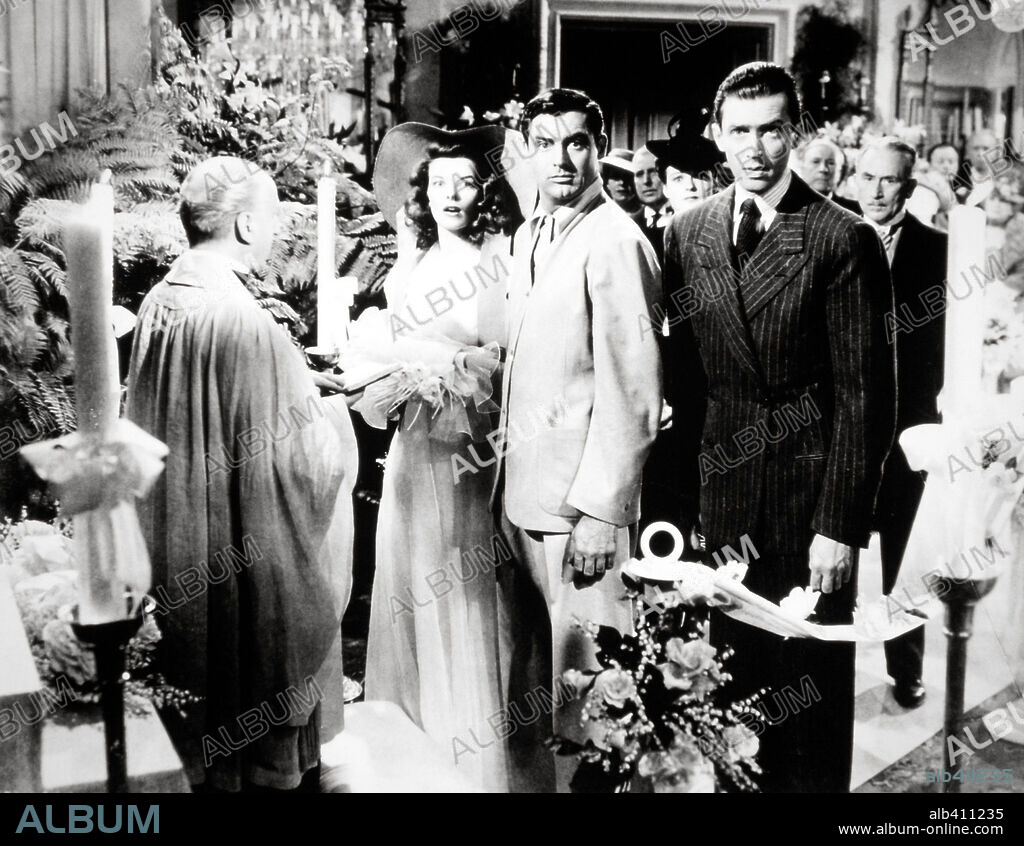 CARY GRANT, JAMES STEWART and KATHARINE HEPBURN in THE PHILADELPHIA STORY, 1940, directed by GEORGE CUKOR. Copyright M.G.M.