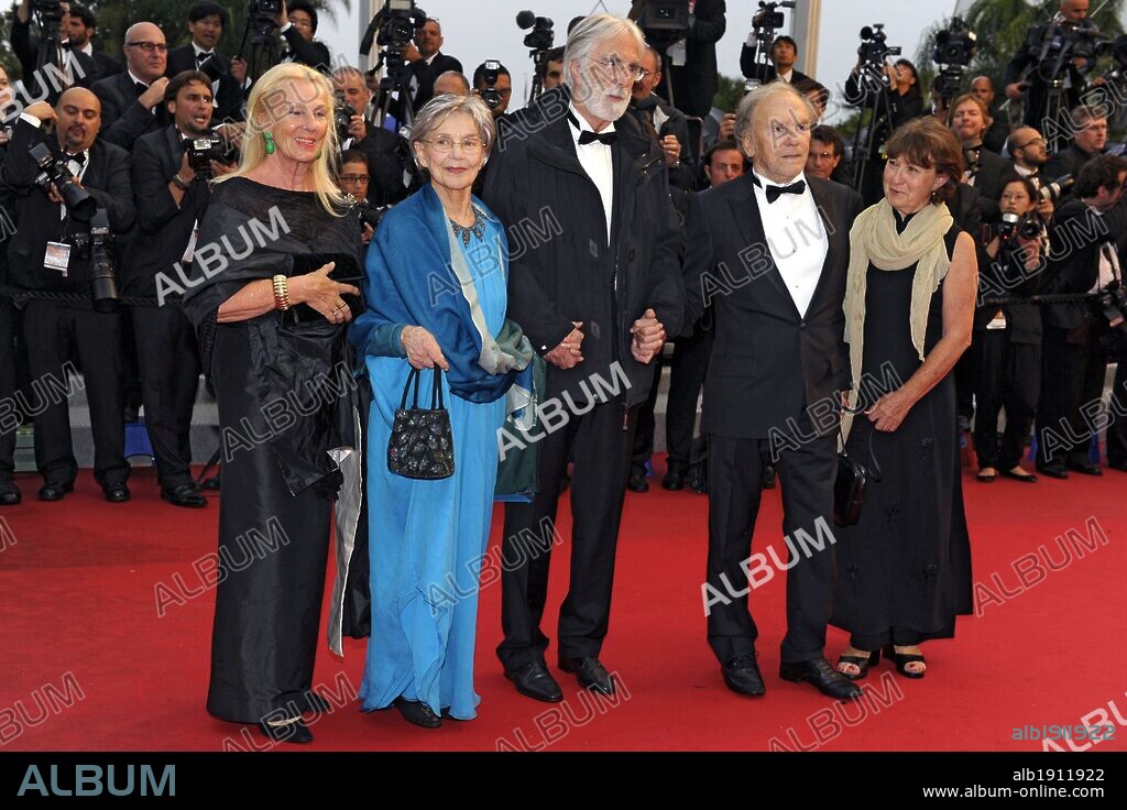 MICHAEL HANEKE, SUSANNE HANEKE, Jean Louis Trintignant und EMMANUELLE RIVA. May 27, 2012 - Cannes, France - Susanne Haneke, Emmanuelle Riva, Michael Haneke, Jean-Louis Trintignant with guest - 65th Annual Cannes Film Festival - Premiere of ''Therese Desqueyroux. 27/05/2012