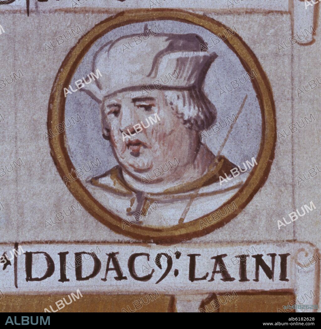 ALONSO DE CARTAGENA. DIDACO LAINI - GENEALOGIA DE LOS REYES DE ESPAÑA - CODICE COPIADO EN EL S XVI POR DIONISIO.