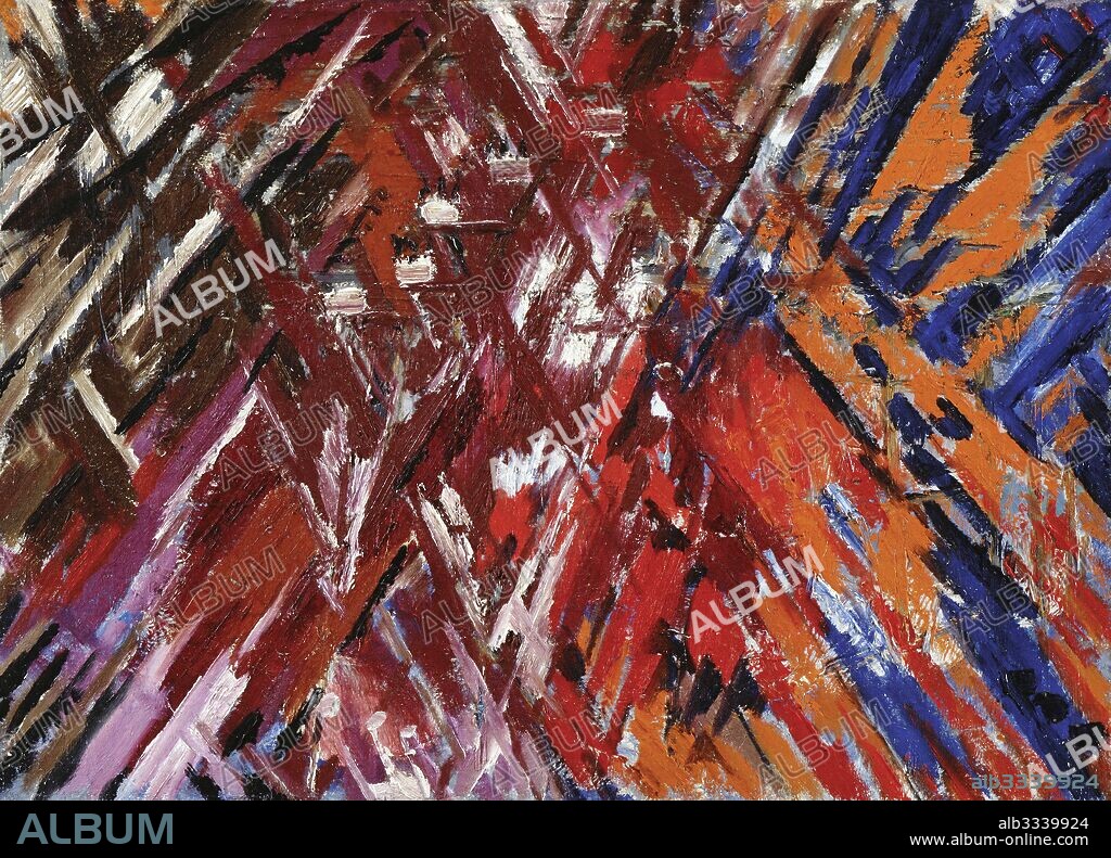 MIKHAIL FYODOROVICH LARIONOV. Rayonist Composition: Domination of Red.