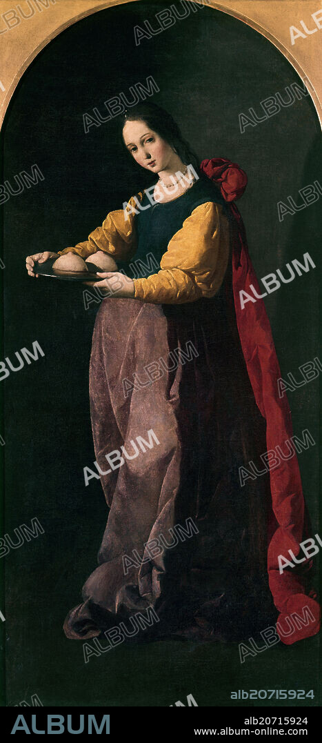 FRANCISCO DE ZURBARAN. 'Saint Agatha of Sicily', 1630-1633, Oil on canvas.