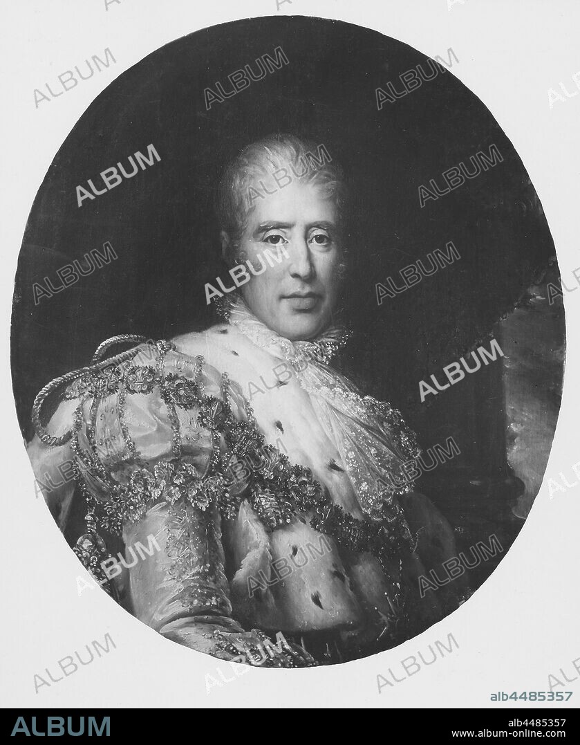 Attributed to Francois Gerard, King Karl X, Karl X, 1757-1836, King of France, painting, portrait, Charles X of France, Oil on canvas, Height, 85 cm (33.4 inches), Width, 72 cm (28.3 inches).