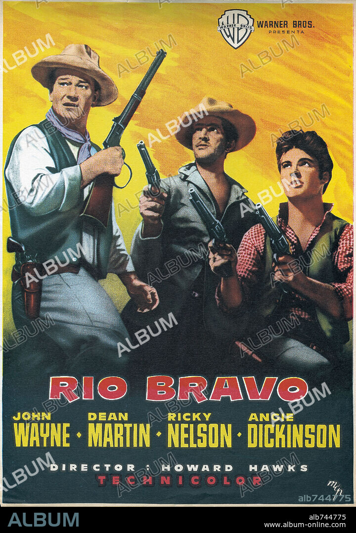 Affiche de RIO BRAVO, 1959, réalisé par HOWARD HAWKS. Copyright WARNER BROTHERS.