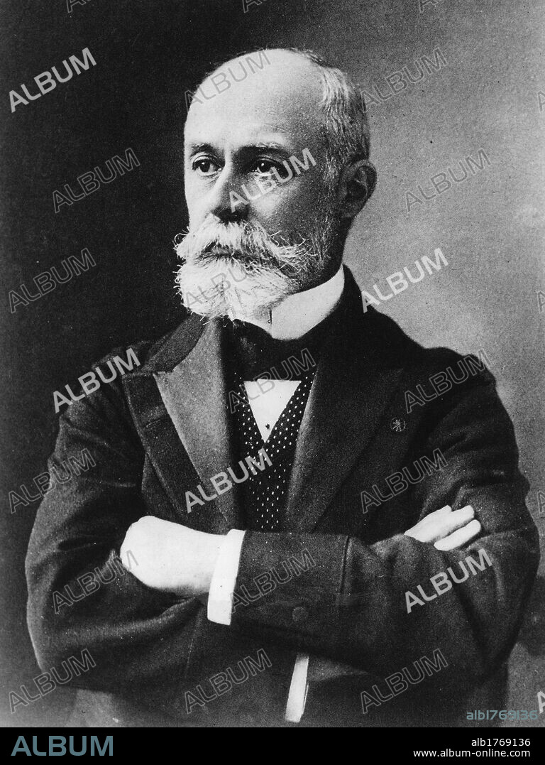 Portrait of Henri Becquerel. Portrait of the French physicist Henri Becquerel with crossed arms. 1900s.