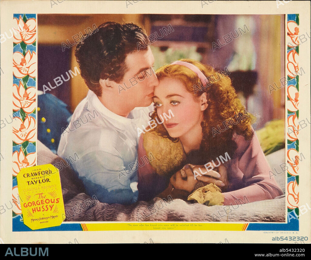 JOAN CRAWFORD y ROBERT TAYLOR en LA ESPLENDIDA DESCARADA, 1936 (THE GORGEOUS HUSSY), dirigida por CLARENCE BROWN. Copyright M.G.M.
