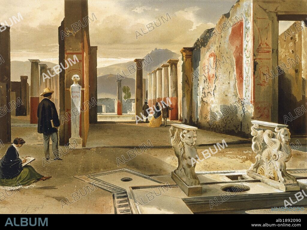 The home of Rufus, from Pompei, Volume II, Table XXV, by Fausto and Felice Niccolini, Italy 19th Century.
