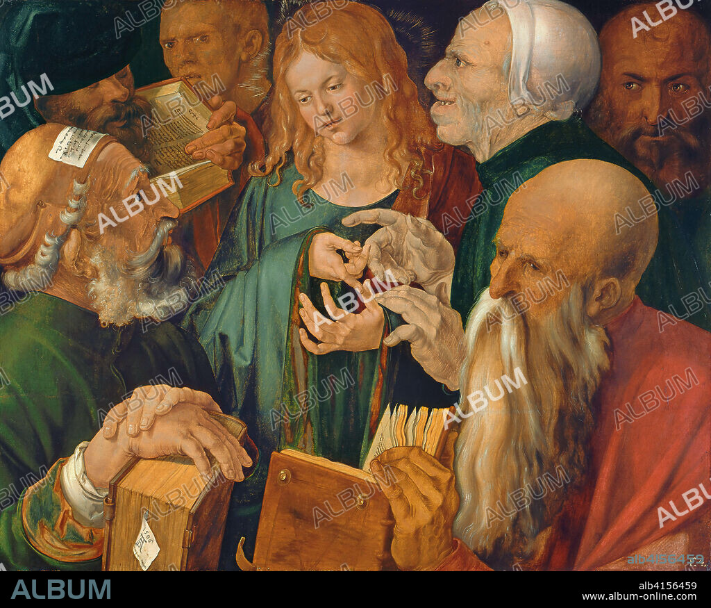 ALBRECHT DÜRER. Albrecht Dürer (Nuremberg,  1471-1528). Jesus Among the Doctors (1506). Oil on panel. 64.3 x 80.3 cm.
