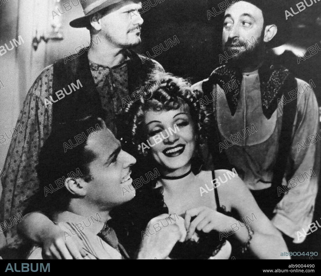 Destry Rides Again is a 1939 western starring Marlene Dietrich and James Stewart, and directed by George Marshall. The supporting cast includes Mischa Auer, Charles Winninger, Brian Donlevy, Allen Jenkins, Irene Hervey, Billy Gilbert, Bill Cody, Jr., Lillian Yarbo, and Una Merkel. Although the title comes from Max Brand's popular novel, which inspired the earlier screenplay with Tom Mix, this version is almost entirely unrelated to either.