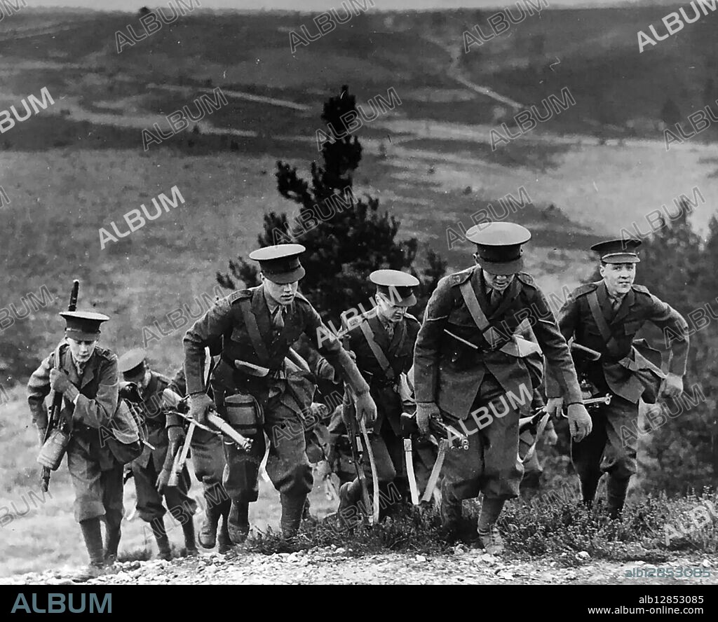 Part of the lost generation of British and colonial fatalities in World war On. Some 870,000 British and colonial soldiers died as a consequence of the war. Harrow School, Officer cadets in training 1914.