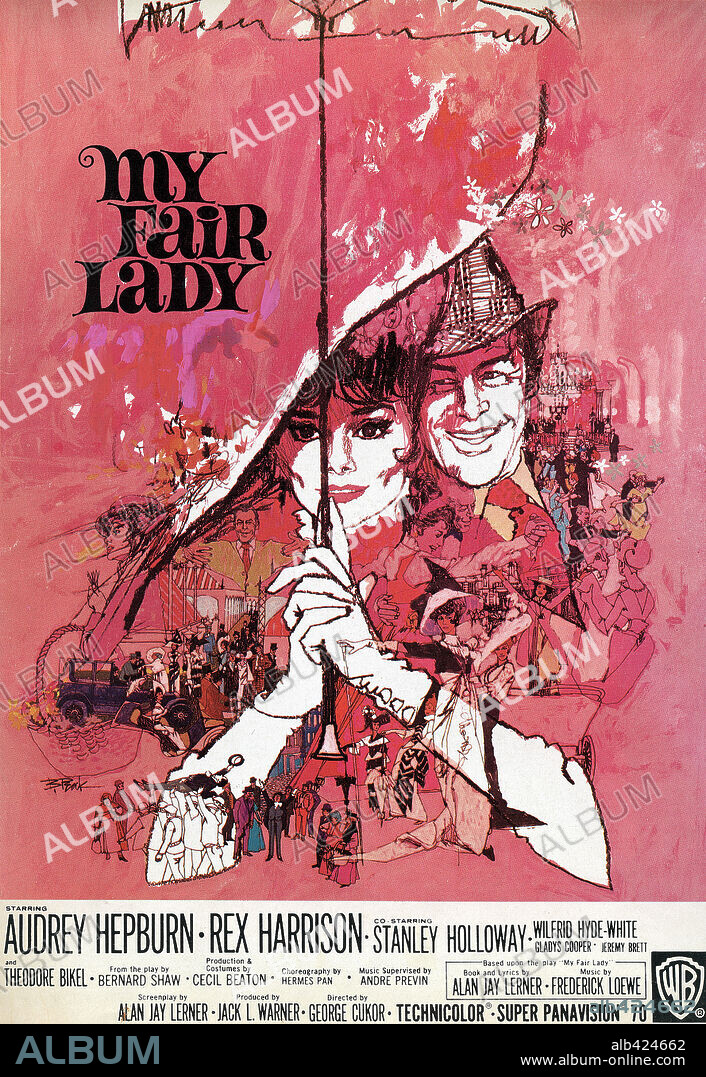 Poster de MY FAIR LADY, 1964, dirigida por GEORGE CUKOR. Copyright WARNER BROTHERS.