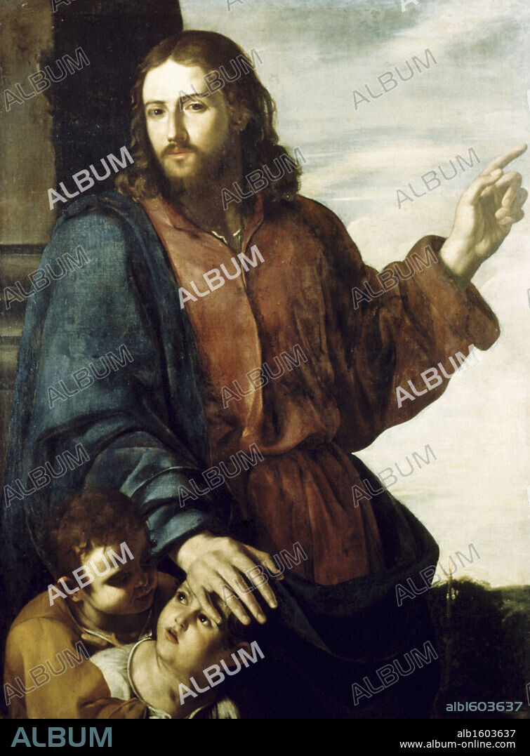 Christ Blessing the Children  Francisco Pacheco (1564-1644/Spanish)  Oil on Canvas.