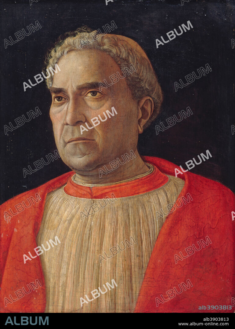 ANDREA MANTEGNA. Cardinal Ludovico Scarampi Mezzarota called Ludovico Trevisano. Date/Period: 1459. Painting. Tempera on poplar wood. Height: 44.8 cm (17.6 in); Width: 33.9 cm (13.3 in).