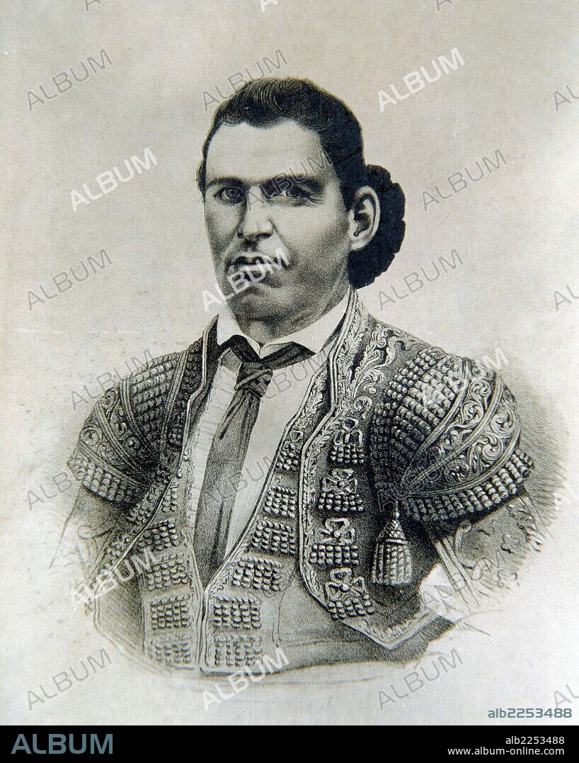 CHICLANERO , EL. JOSE REDONDO. MATADOR DE TOROS ESPAÑOL. CHICLANA 1819 - 1853. GRABADO RETRATO.