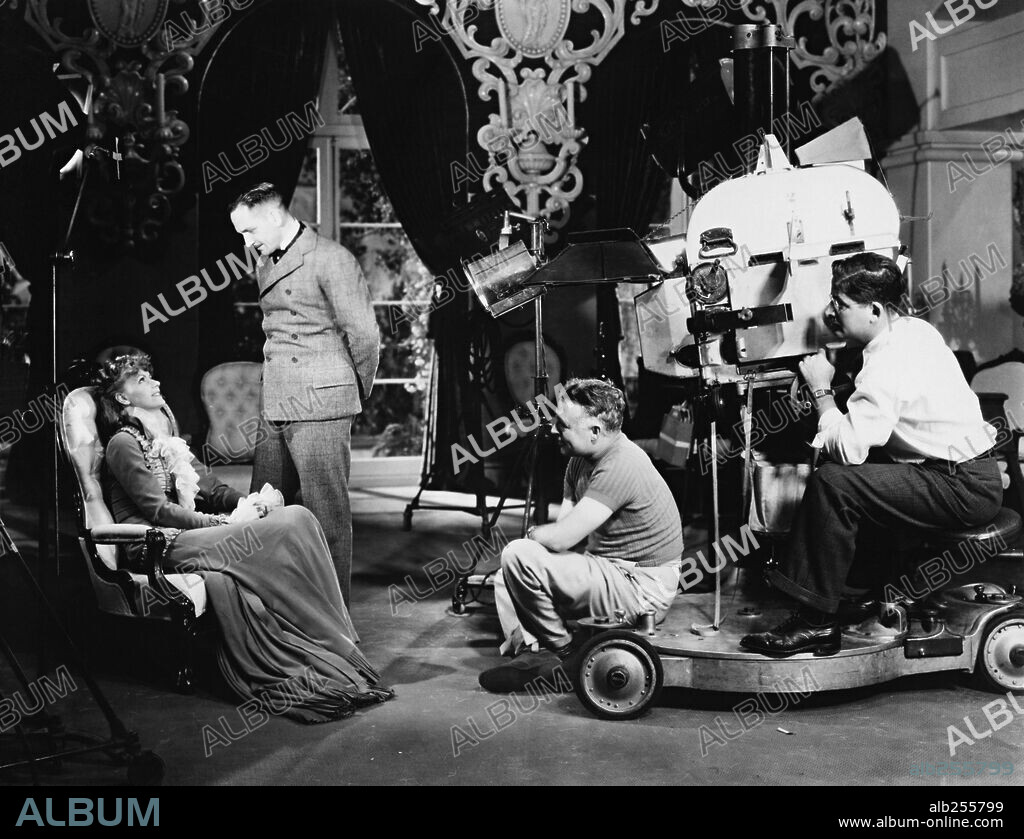 CLARENCE BROWN, FREDRIC MARCH and GRETA GARBO in ANNA KARENINA, 1935, directed by CLARENCE BROWN. Copyright M.G.M.
