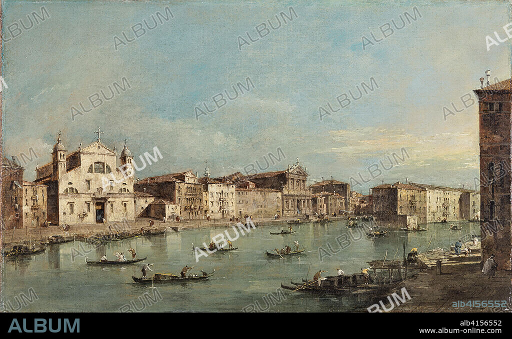 Francesco Guardi (Venice, 1712-1793). The Grand Canal with Santa Lucia and Santa Maria di Nazareth (ca. 1780). Oil on canvas. 48 x 78 cm.