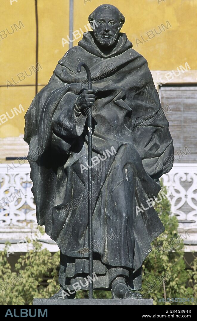 John of the Cross (Juan de Yepes Alvarez) (Fontiveros, 1542-Ubeda, 1591). Spanish mystic, priest, a Roman Catholic saint, a Carmelite and friar. Monument erected by sculptor Rafael Pi Belda in 1986. Caravaca de la Cruz, Region of Murcia, Spain.