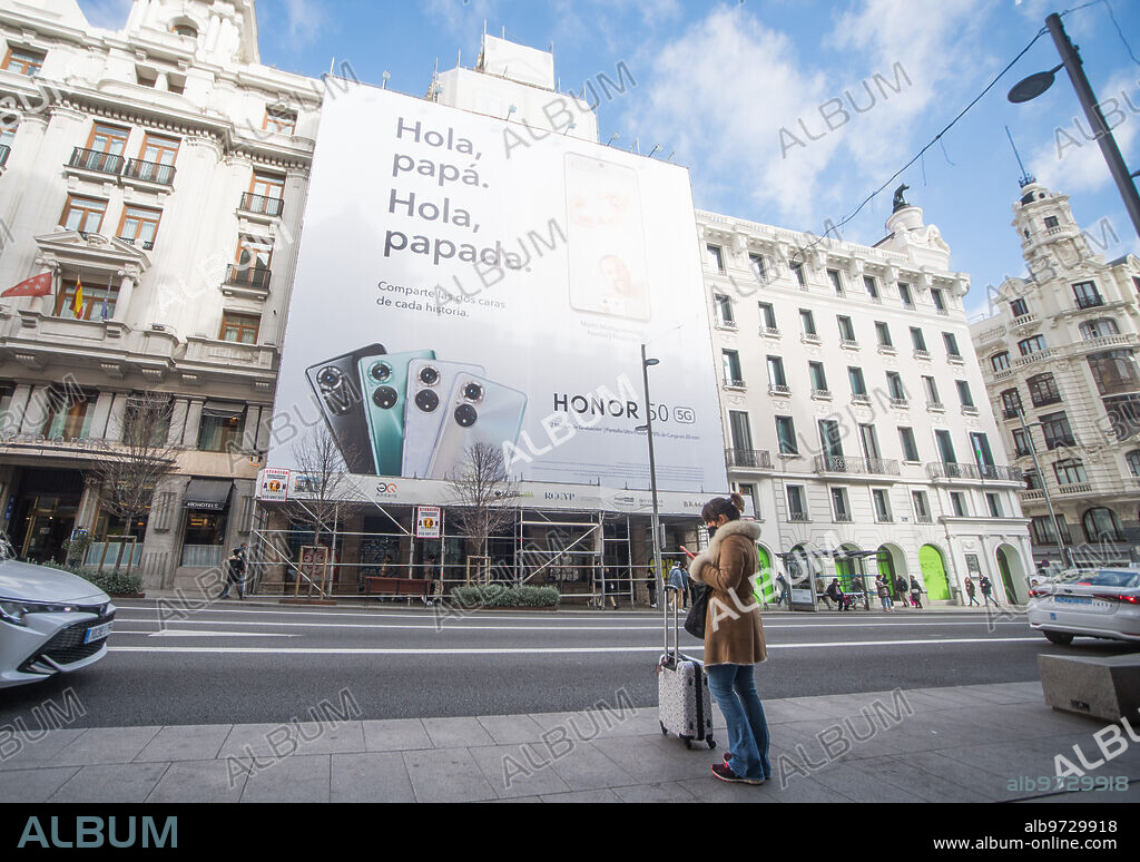 Madrid, 01/22/2022. Works on the new luxury hotels in the center of Madrid. In the image, the Brach hotel, by Evok, on Gran Vía, 20. Photo: De San Bernardo. ARCHDC.