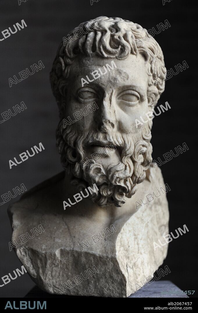 Metrodorus of Lampsacus the Younger (331-277 BC). Greek philosopher of the Epicurean school. Bust. Roman copy. Glytothek. Munich. Germany.