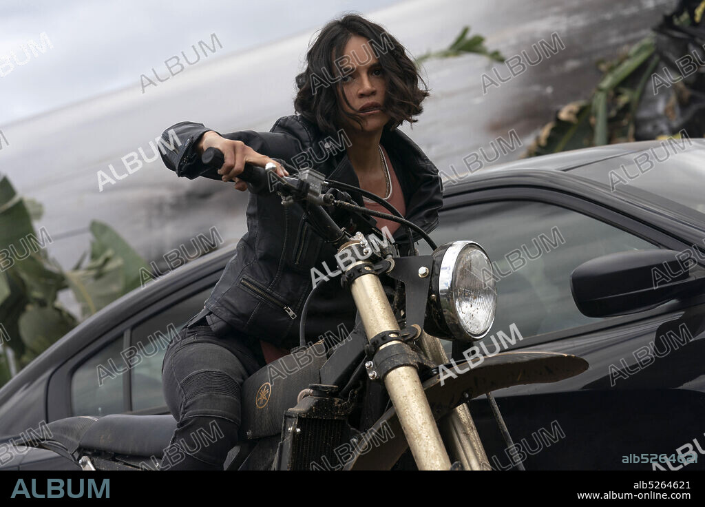 MICHELLE RODRIGUEZ in F9, 2021, directed by JUSTIN LIN. Copyright One Race Films / Original Film / Universal Pictures.
