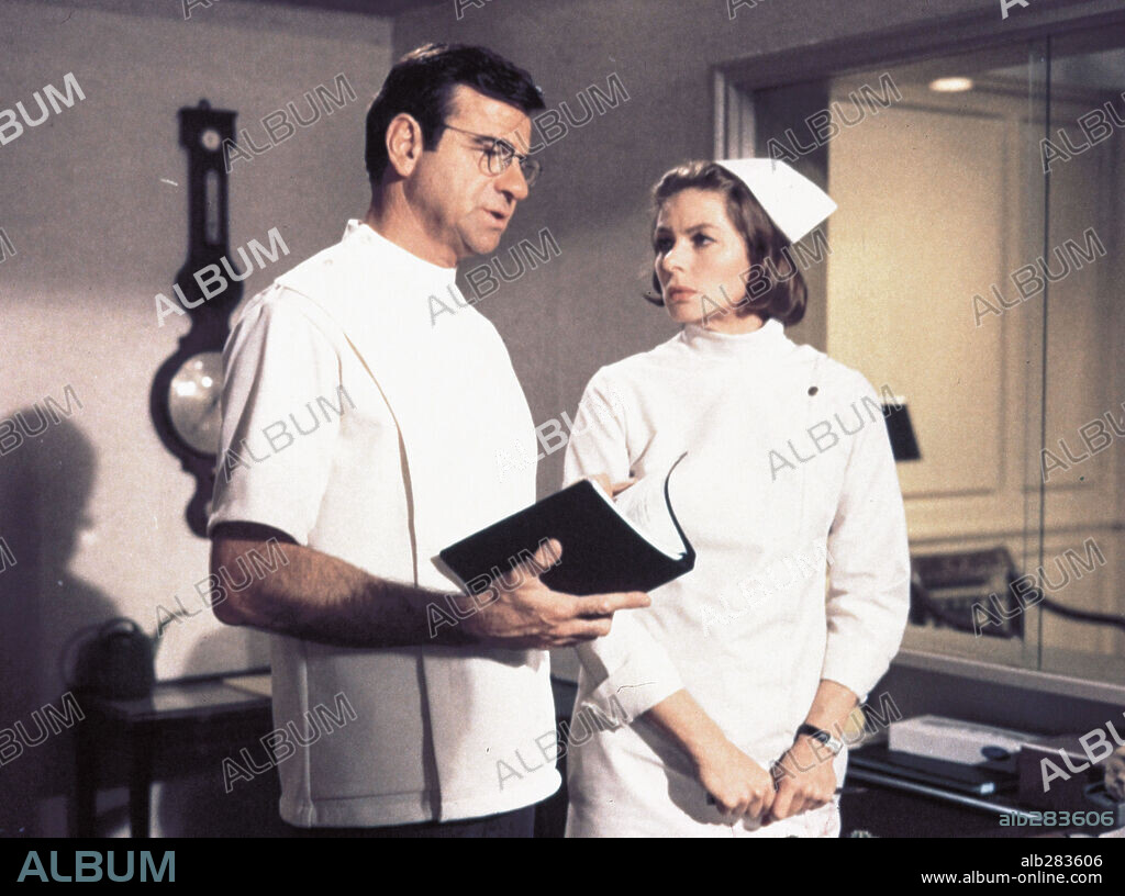 INGRID BERGMAN and WALTER MATTHAU in CACTUS FLOWER, 1969, directed by GENE SAKS. Copyright COLUMBIA PICTURES.