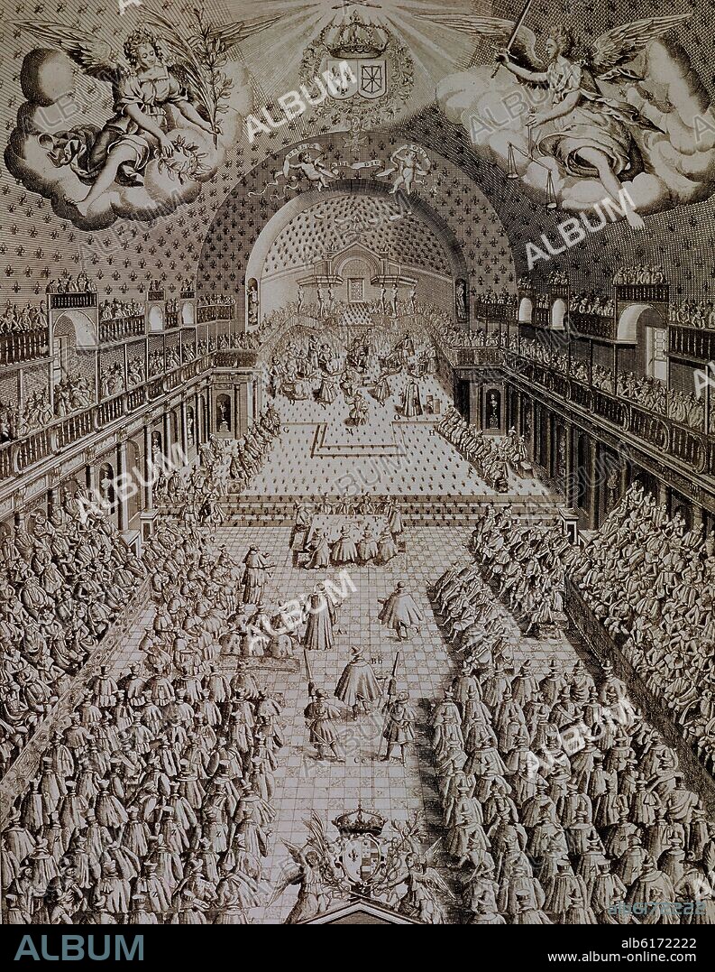 A-ASAMBLEA DE LOS ESTADOS GENERALES DE FRANCIA EN 1614 EN SALA DE LOS BORBONES.