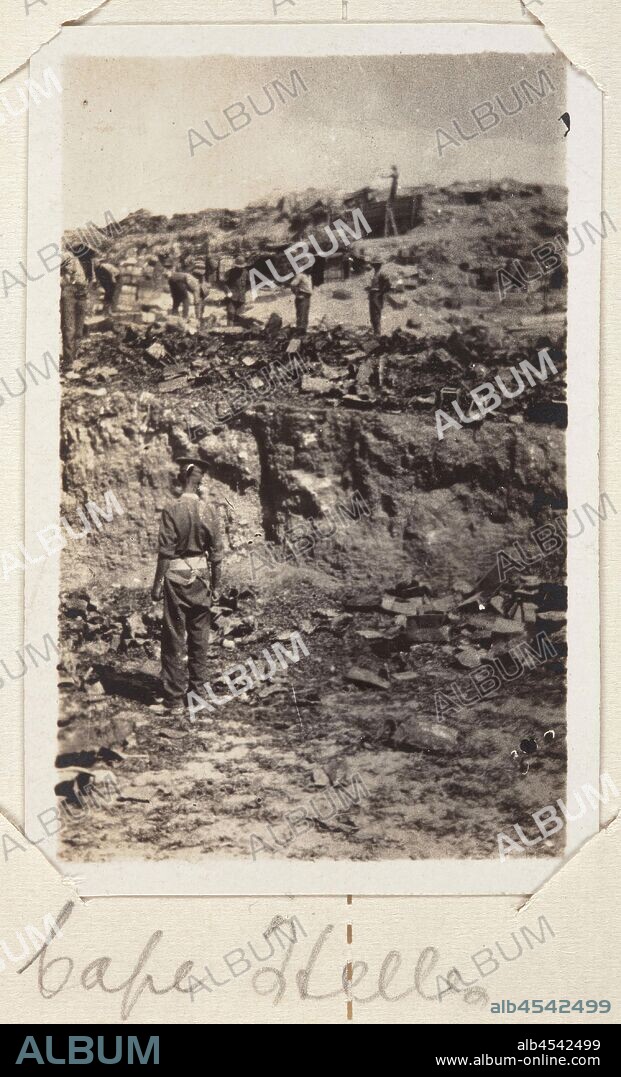 Photograph - 'Cape Helles', Gallipoli, Private John Lord, World War I, 1915, Black and white photographic print depicting Cape Helles, Gallipoli. Cape Helles was one of the landing sites at Gallipoli on April 25, 1915. Cape Helles is now one of the main memorial sites of the Commonwealth War Graves Commission and is mainly dedicated to British and Indian troops involved in the Gallipoli Campaign. Attached to a small notebook used as a photograph album.