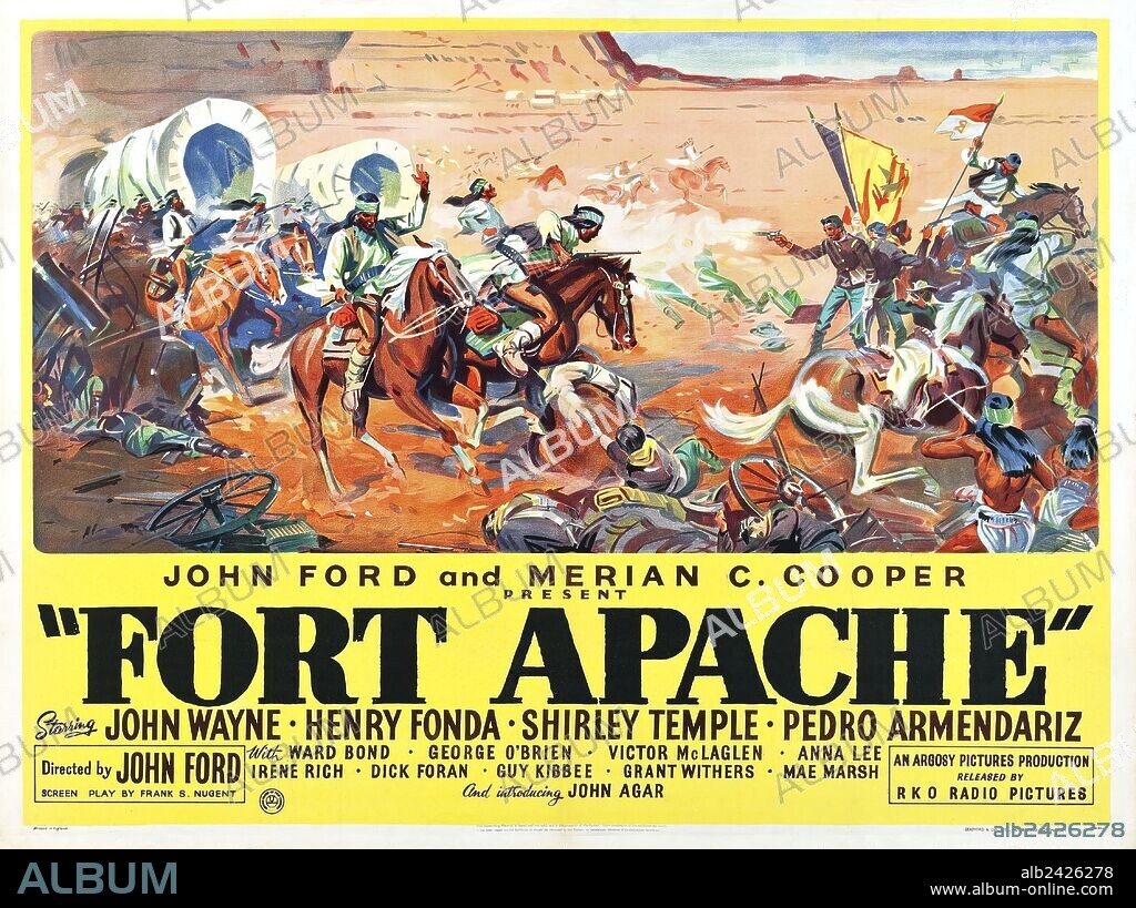 Poster de FORT APACHE, 1948, dirigida por JOHN FORD. Copyright RKO RADIO.