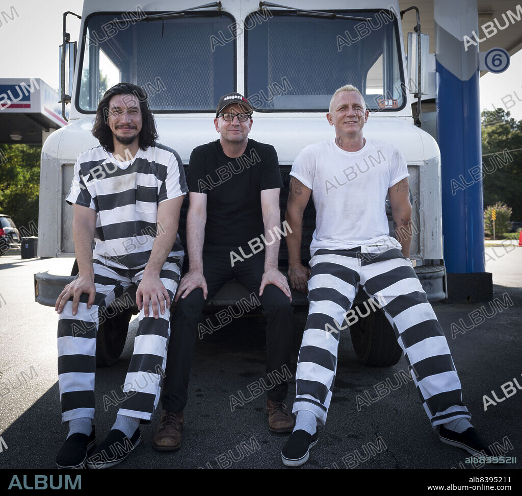 ADAM DRIVER, DANIEL CRAIG y STEVEN SODERBERGH en LA SUERTE DE LOS LOGAN, 2017 (LOGAN LUCKY), dirigida por STEVEN SODERBERGH. Copyright Trans-Radial Pictures/Free Association.