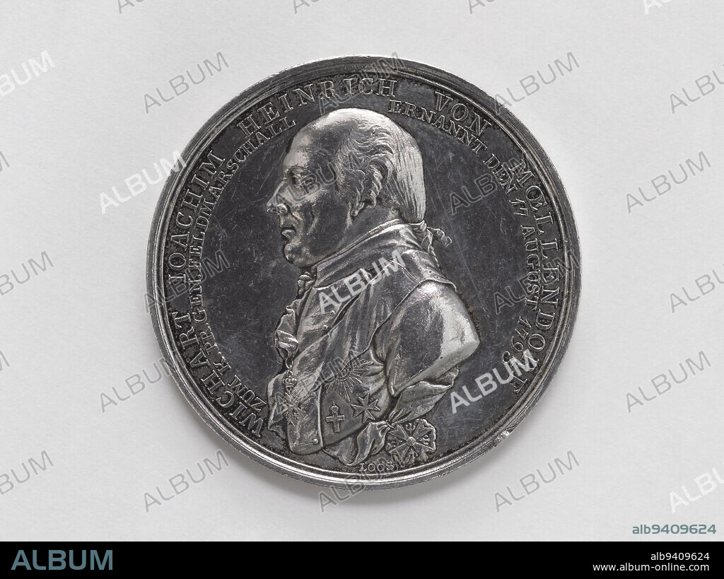 Wichard Joachim Heinrich von Möllendorf (1724-1816), Prussian Field Marshal (1793), 1793, Loos, Daniel Friedrich, Medal Engraver, About 1793, Numismatic, Medal, Silver, Diameter: 4.3 cm, Weight (type size): 28.72 g.