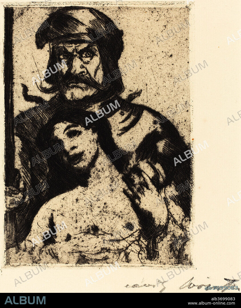 LOVIS CORINTH. The Knight (Der Ritter). Dated: 1914. Dimensions: plate: 14.8 x 11.7 cm (5 13/16 x 4 5/8 in.)  sheet: 32.5 x 25.3 cm (12 13/16 x 9 15/16 in.). Medium: etching in black on laid paper.