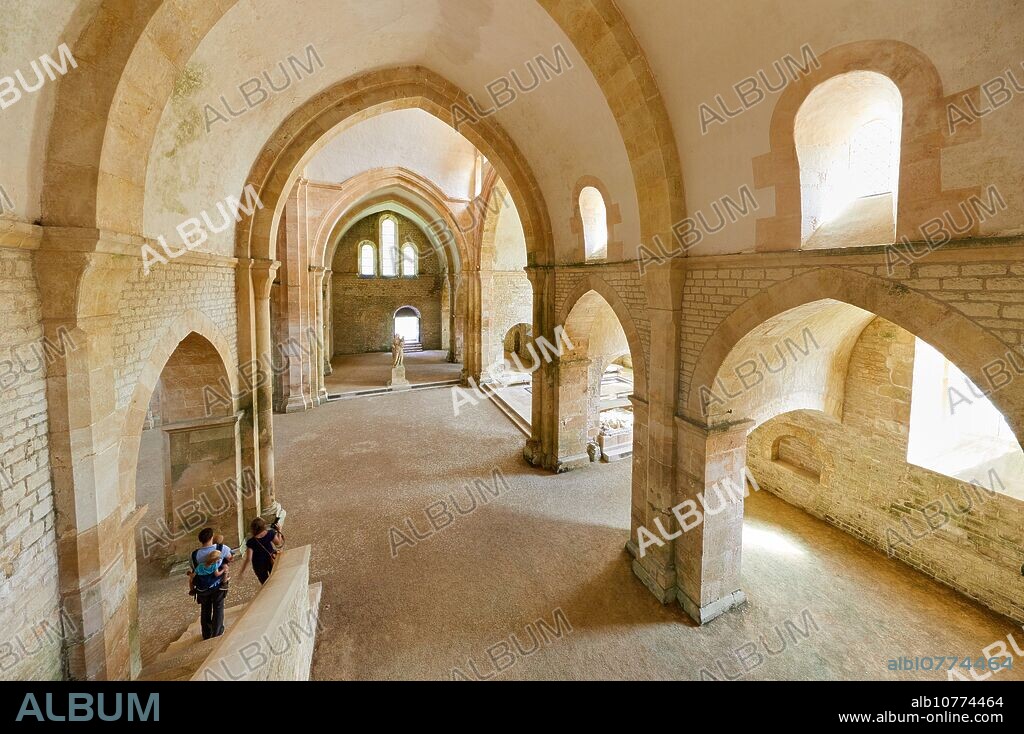The abbey church, Abbaye Royale de Notre Dame de Fontenay, Fontenay Cistercian Abbey, Montbard, Cote d'Or, Burgundy Region, Bourgogne, France, Europe.