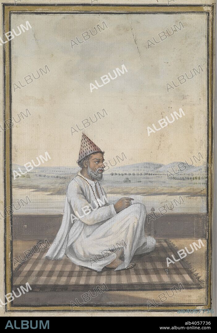A member of the Charandasi sect. A painting from a nineteenth century manuscript of Fuqara'-i Hind, a text describing the different Hindu religious sects. Fuqara'-i Hind. early 19th century. Source: I.O. ISLAMIC 4777, f.49. Language: Persian.
